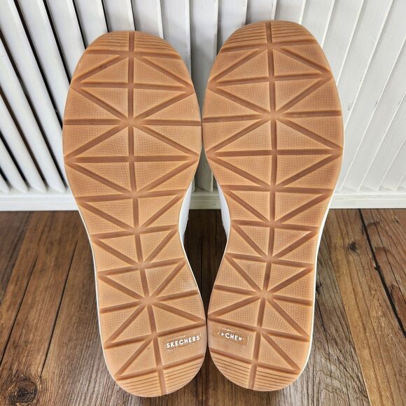 Skechers Billion Over The Top Women's 10 White Slip On Knit Walking Shoes 155627 - Picture 7 of 9